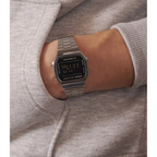 Casio watch men A168WEM-1EF vintage black dial