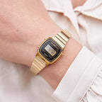 Casio watch ladies LA670WEGA-1EF vintage gold black dial