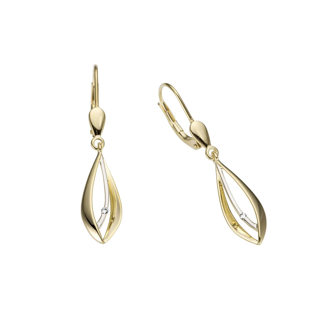 18KT gold drop earrings 062043A