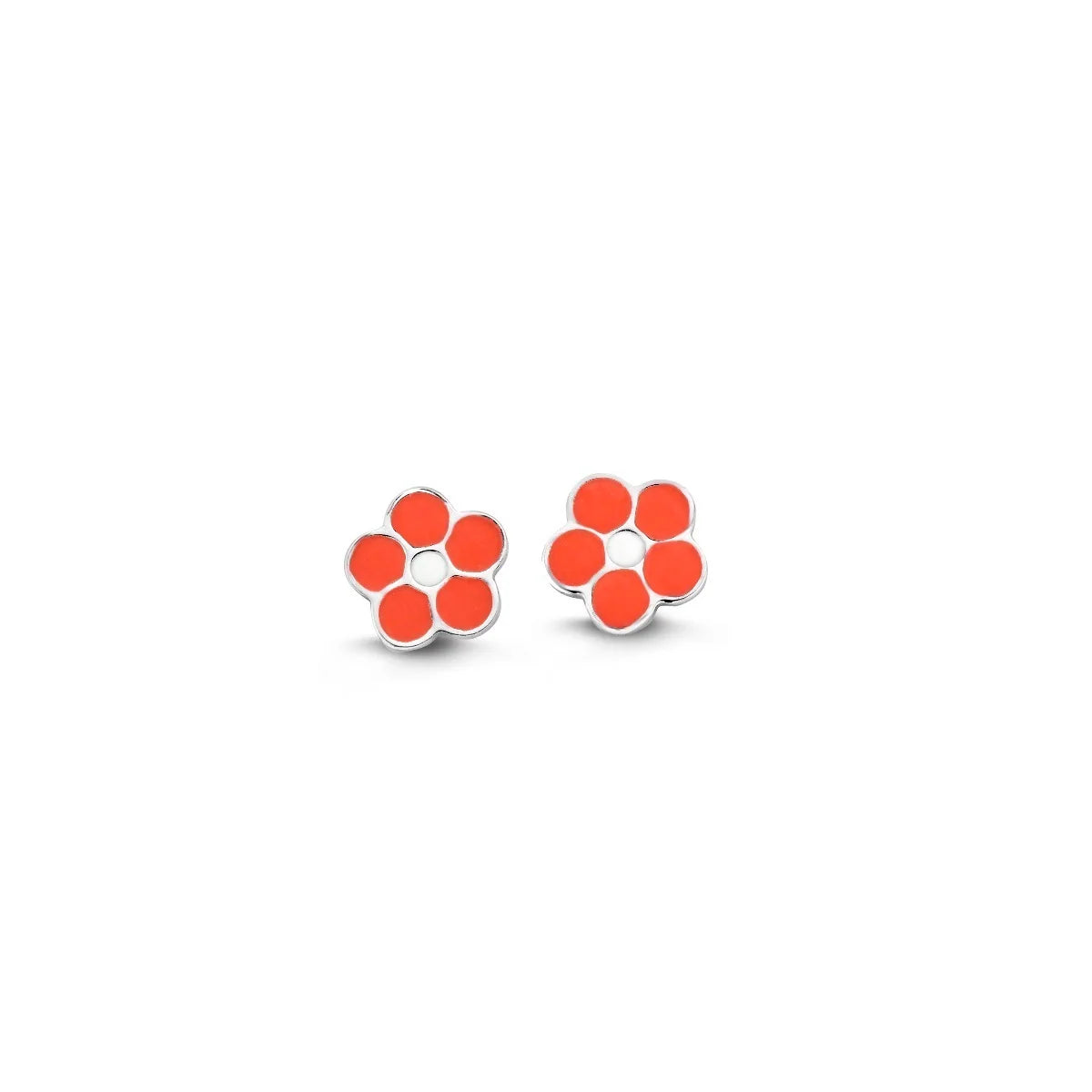 Naiomy Princess silver children's earrings Orange Flowers PB051