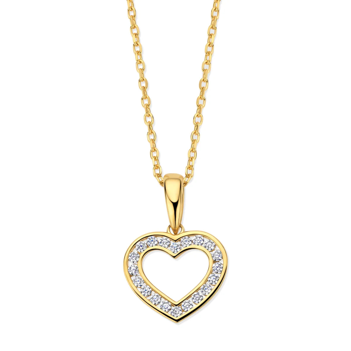 Naiomy silver necklace yellow gold plated heart N6P74