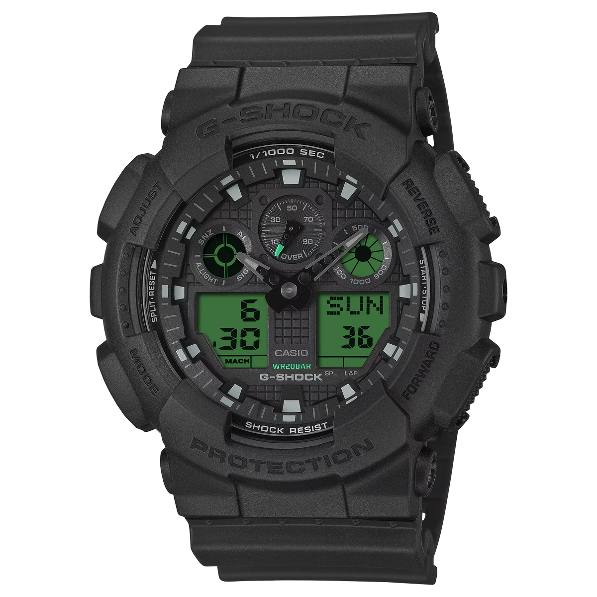 Casio G-shock watch GA-100BEG-1AER black electro green