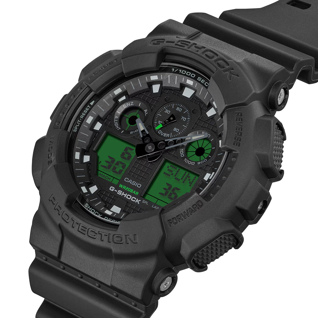 Casio G-shock watch GA-100BEG-1AER black electro green