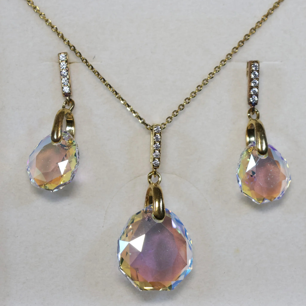 Spark gold plated silver drop earrings Swarovski crystal KCG643611CSH