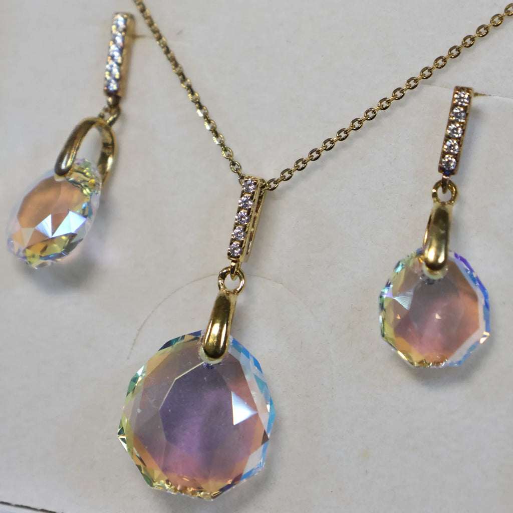 Spark gold plated silver drop earrings Swarovski crystal KCG643611CSH