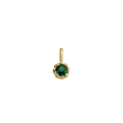18KT yellow gold round pendant with emerald 067920/E