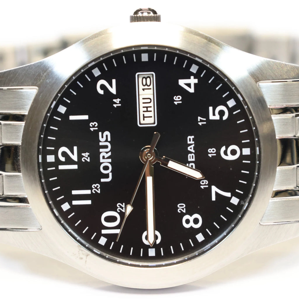 Lorus men's watch RXN73DX-9 black dial arabic numerals 38mm