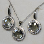 Spark silver chain mirror Swarovski crystal pendant NC203510