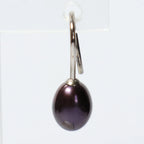 Pearl drop earrings silver purple