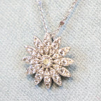 Naiomy silver necklace ladies sunflower zirconia pendant N0F52