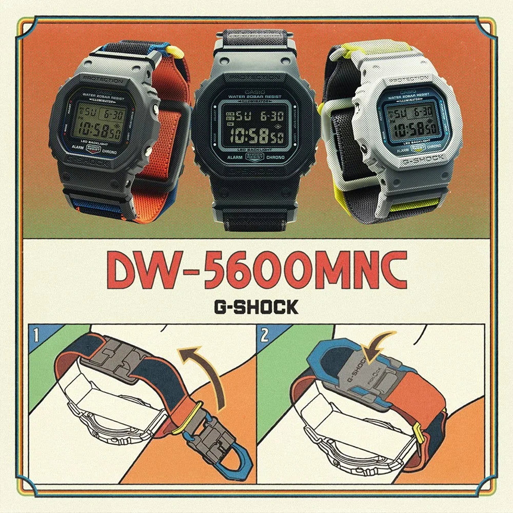 Casio G-shock watch DW-5600MNC-8A2ER Origin FIDLOCK® multicolor