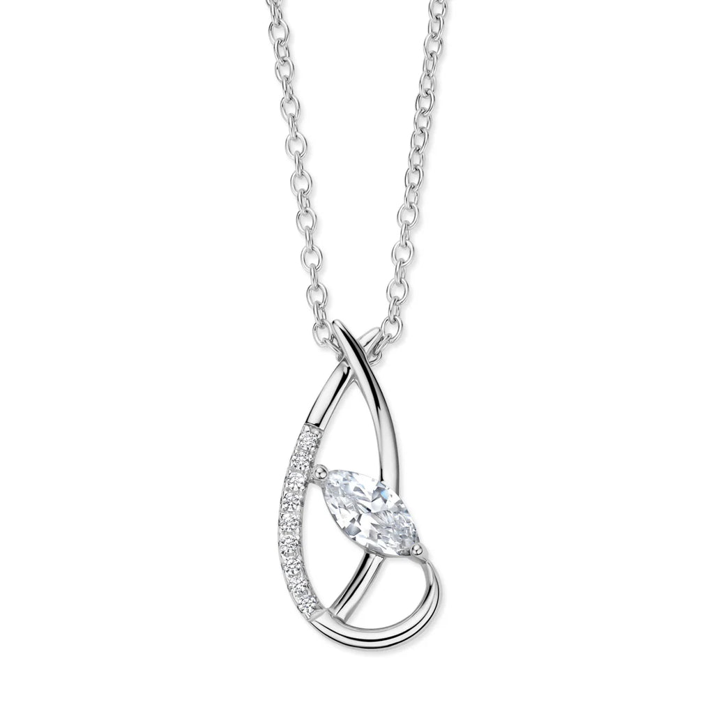 Naiomy silver necklace ladies organic drop N6R68