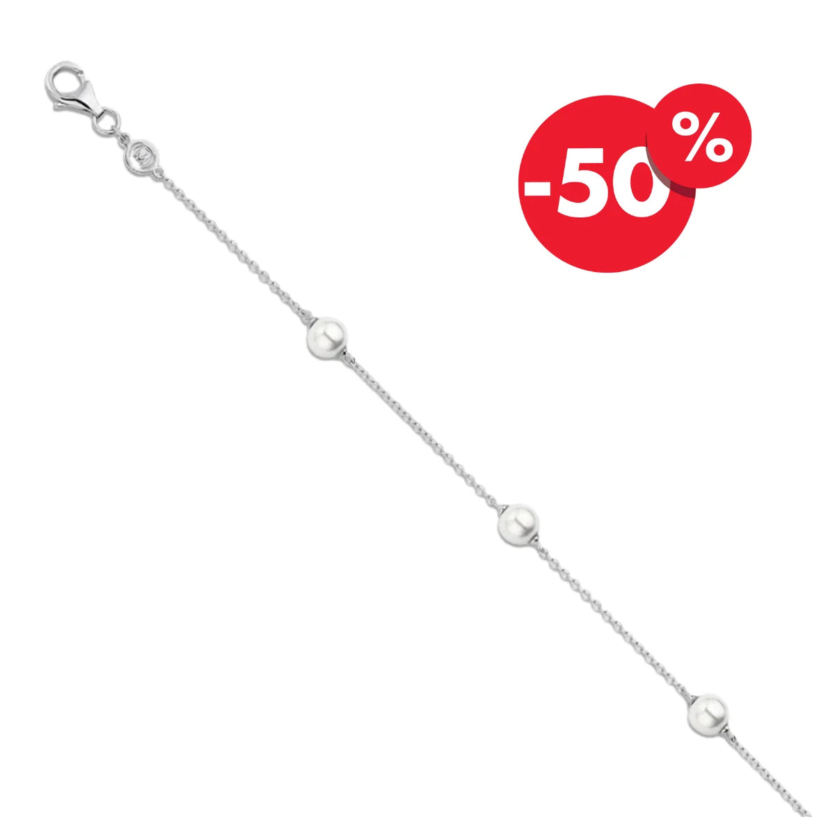 Naiomy silver Bracelet with Pearls B9C08