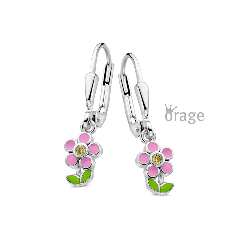 Orage kids earrings colorful flower O/4411/A