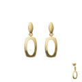 18KT gold rectangle drop earrings 065522