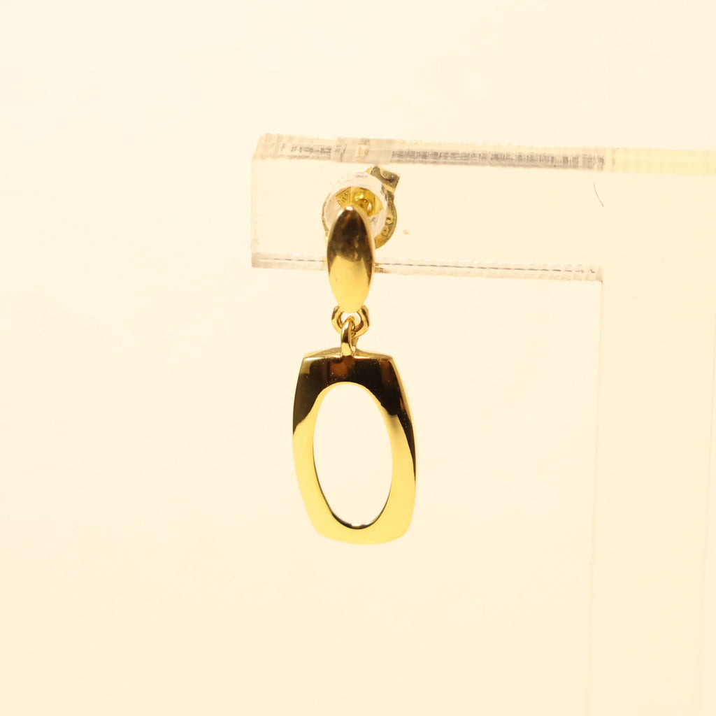 18KT gold rectangle drop earrings 065522