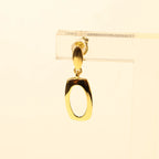 18KT gold rectangle drop earrings 065522