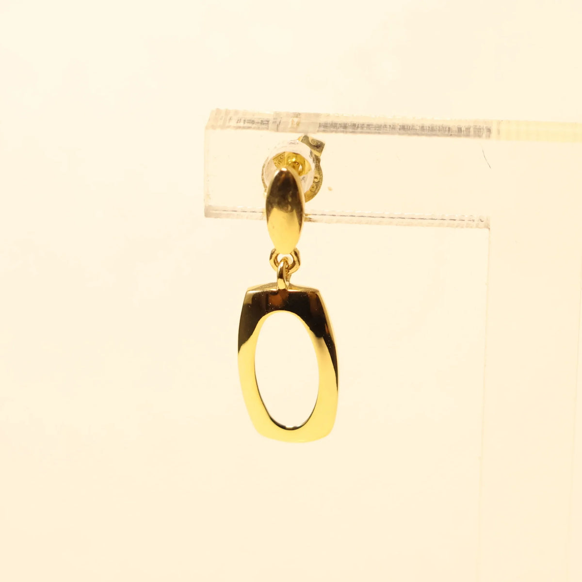 18KT gold rectangle drop earrings 065522