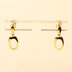 18KT gold rectangle drop earrings 065522