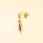 18KT gold rectangle drop earrings 065522