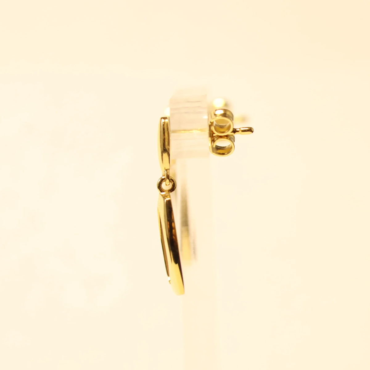 18KT gold rectangle drop earrings 065522