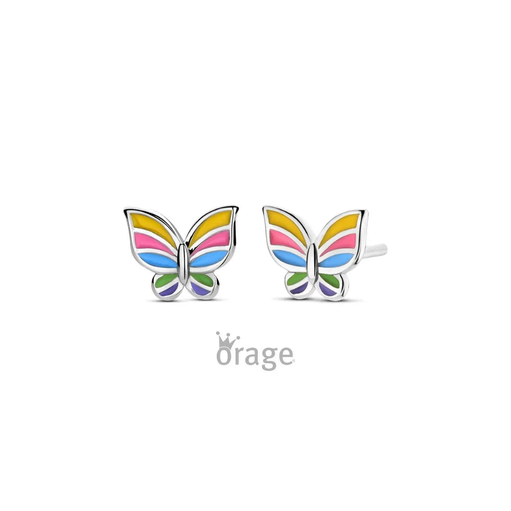 Orage kids earrings colorful butterfly O/2977/A