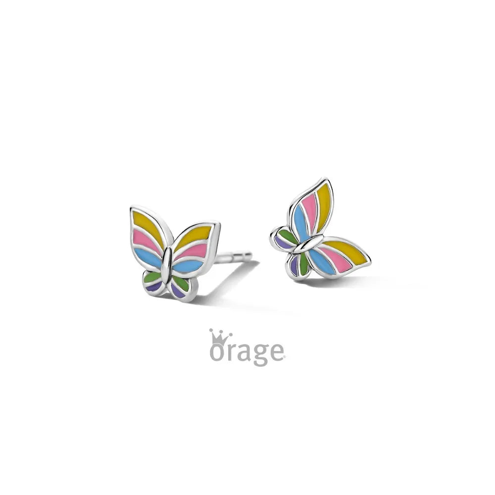 Orage kids earrings colorful butterfly O/2977/A
