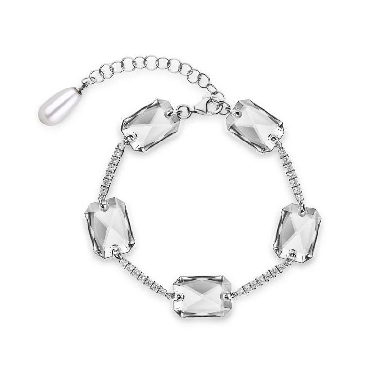 Spark silver bracelet rectangle Swarovski crystal BC32525816CW