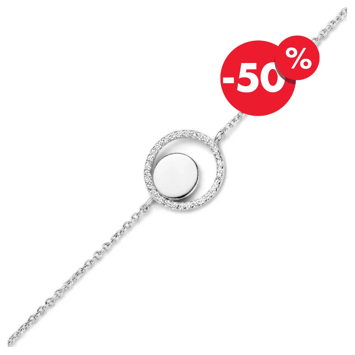 Naiomy Silver Bracelet with Mother-of-Pearl and Zirconia N8G13
