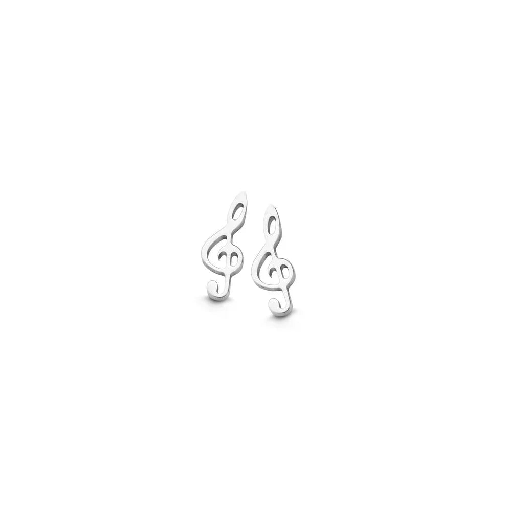 Naiomy Princess Silver Children's Treble Clef Earrings PA027