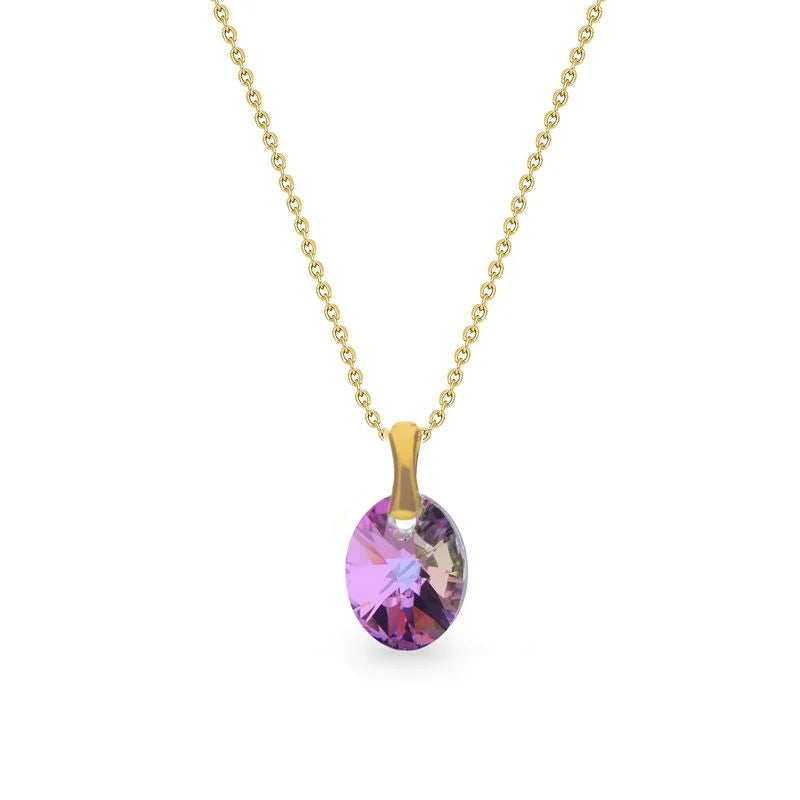 Spark gold plated silver necklace violet Swarovski crystal NZG602812VL
