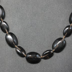 Semi-precious stone Obsidian Necklace with silver clasp 00610545