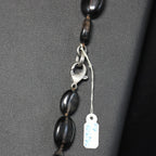 Semi-precious stone Obsidian Necklace with silver clasp 00610545