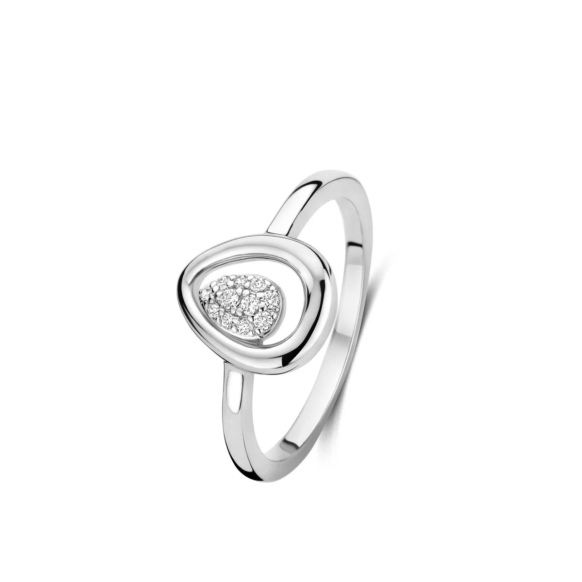 Naiomy silver ring with zirconia and drop shape N5D51