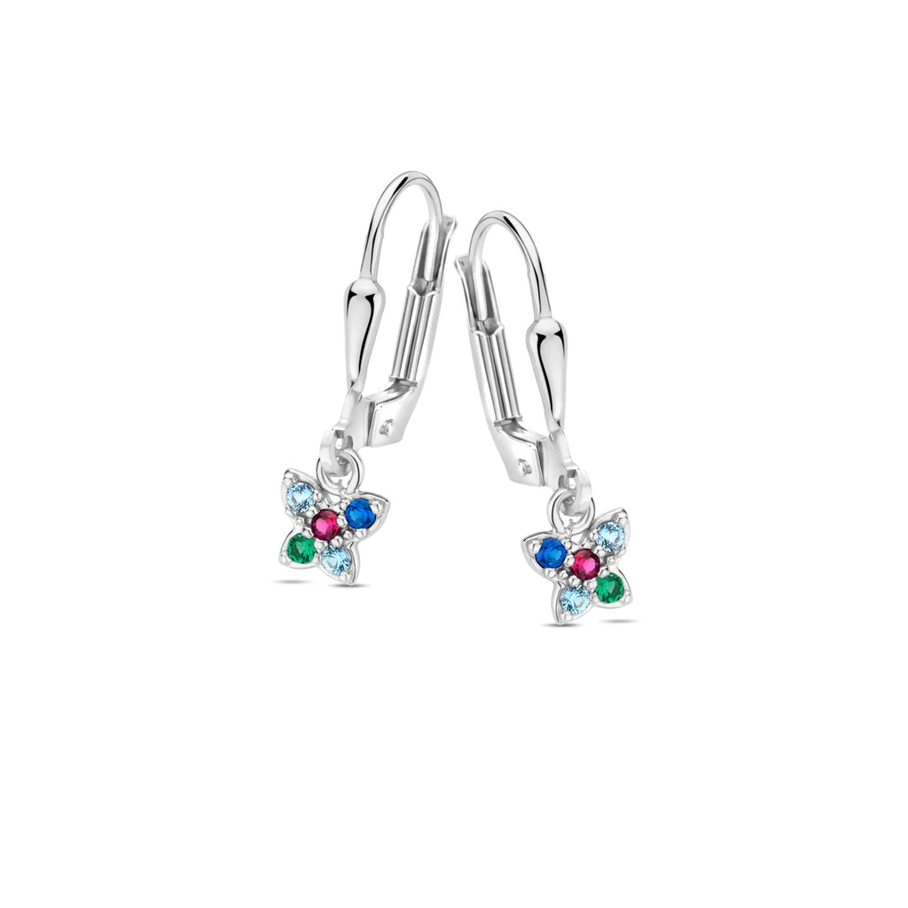 Naiomy Princess silver children's hanging earrings butterfly PC065