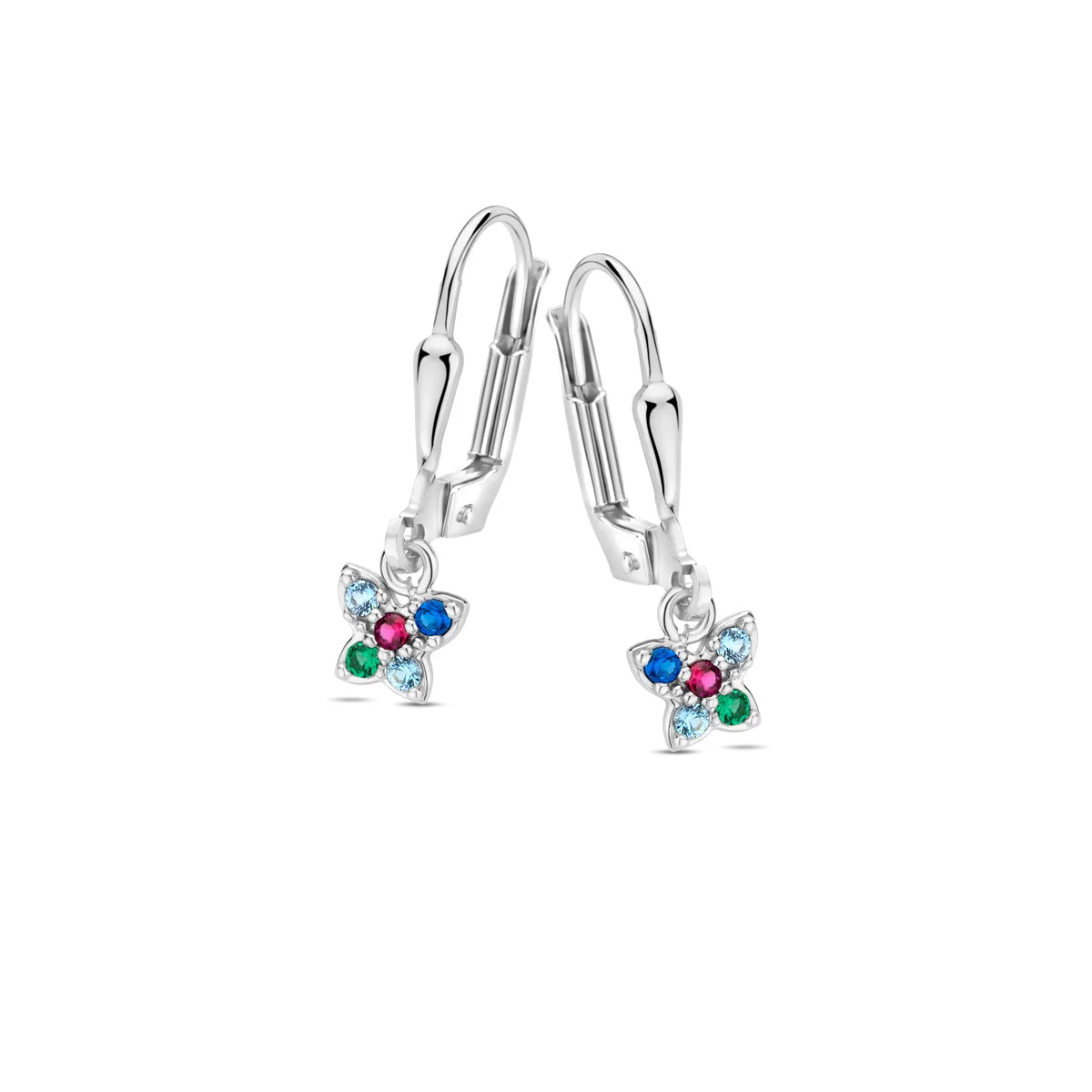 Naiomy Princess silver children's hanging earrings butterfly PC065