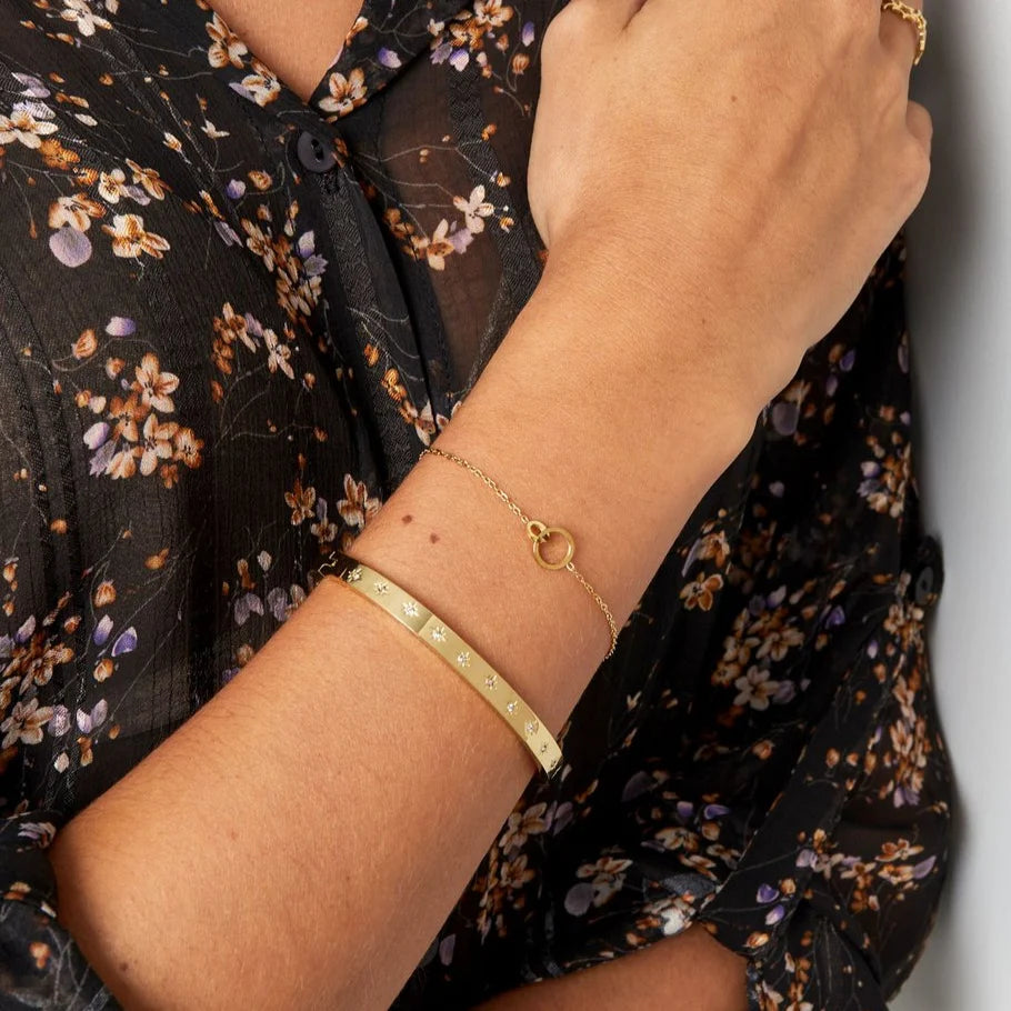 Stainless Steel yellow fantasy Bracelet connected charm