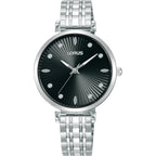 Lorus watch ladies quartz steel black dial 32mm RG255XX-9