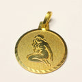 Tresor plaque zodiac sign round pendant mermaid