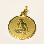 Tresor plaque zodiac sign round pendant mermaid