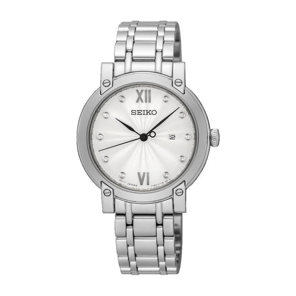 Seiko watch ladies SXDG79P1 quartz white dial swarovski