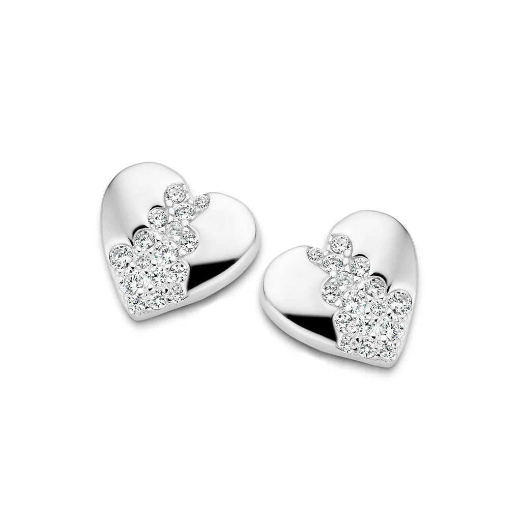 Naiomy silver earrings hearts zirconia B0G06