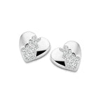 Naiomy silver earrings hearts zirconia B0G06
