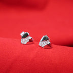 Naiomy silver earrings hearts zirconia B0G06