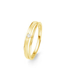 18 carat yellow gold ring double band brilliant 069454/A