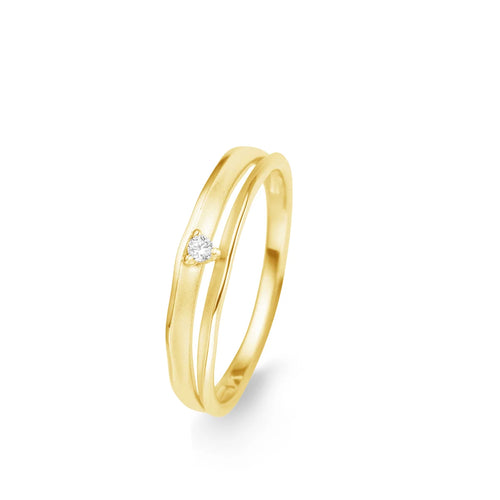 18 carat yellow gold ring double band brilliant 069454/A