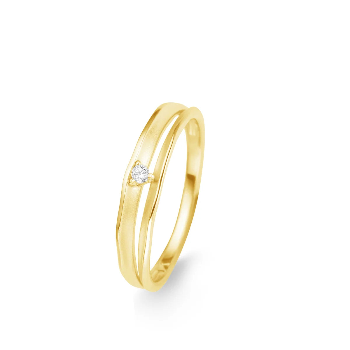 18 carat yellow gold ring double band brilliant 069454/A