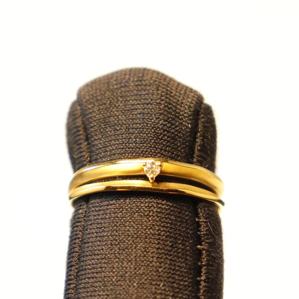 18 carat yellow gold ring double band brilliant 069454/A