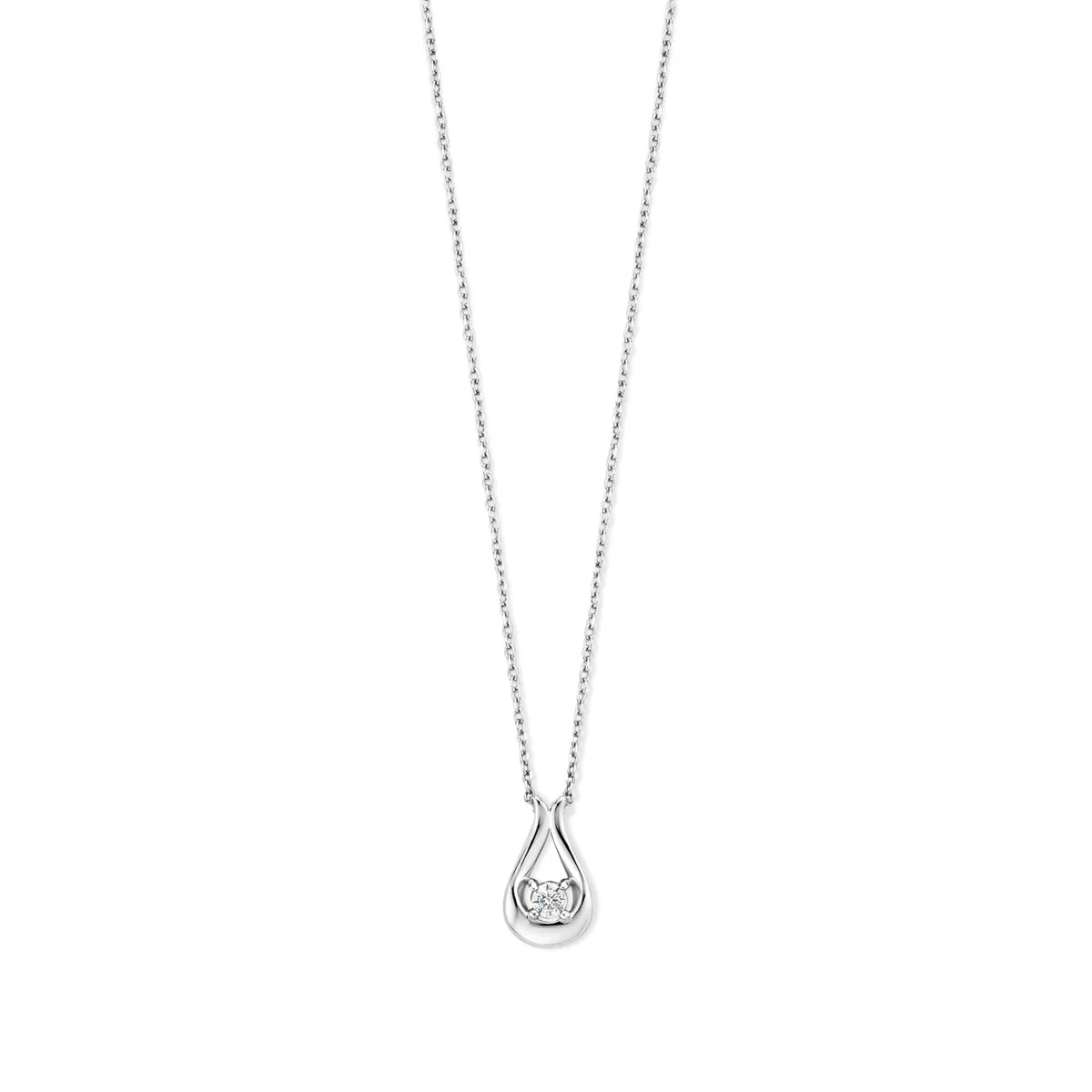 Naiomy silver necklace ladies zirconia drop N6F76