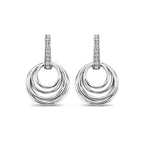 Naiomy silver drop earrings circles N4B52